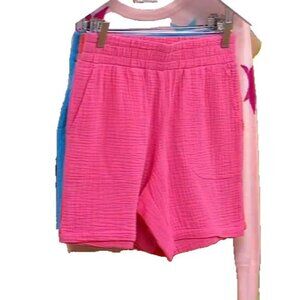 Belle Beach by Kim Gravel Gauze Shorts Island Pink 5X A594914